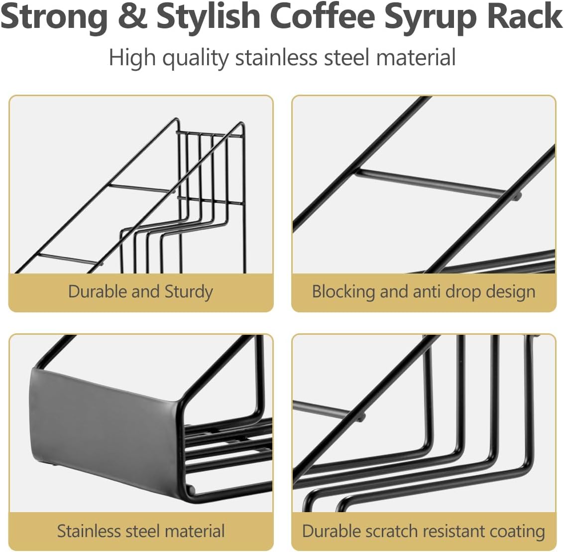 12 Bottle Capacity Coffee Syrup Organizer 3 Tier Coffee Syrup Stand Shelf for Coffee Bar Kitchen Small Wine Rack for Bar Family Storage for Syrup Wine Dressing