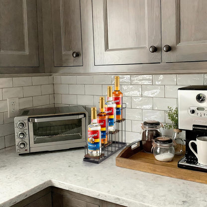 12 Bottle Capacity Coffee Syrup Organizer 3 Tier Coffee Syrup Stand Shelf for Coffee Bar Kitchen Small Wine Rack for Bar Family Storage for Syrup Wine Dressing