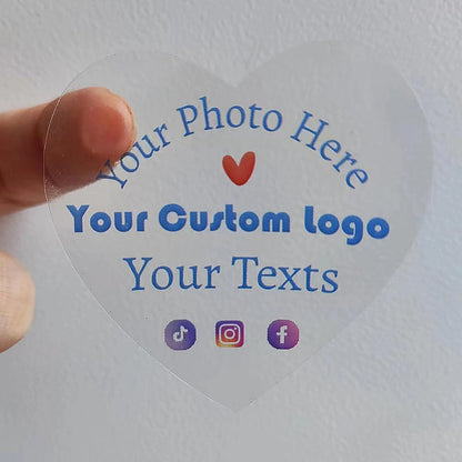 100 to 1000pcs Custom Clear Stickers Personalized Logo Labels Transparent Stickers Waterproof Rectangle, Non-Fading, Tear-Resistant, Paste on Glass, Water Bottles, Jars, Bags (Rectangle)