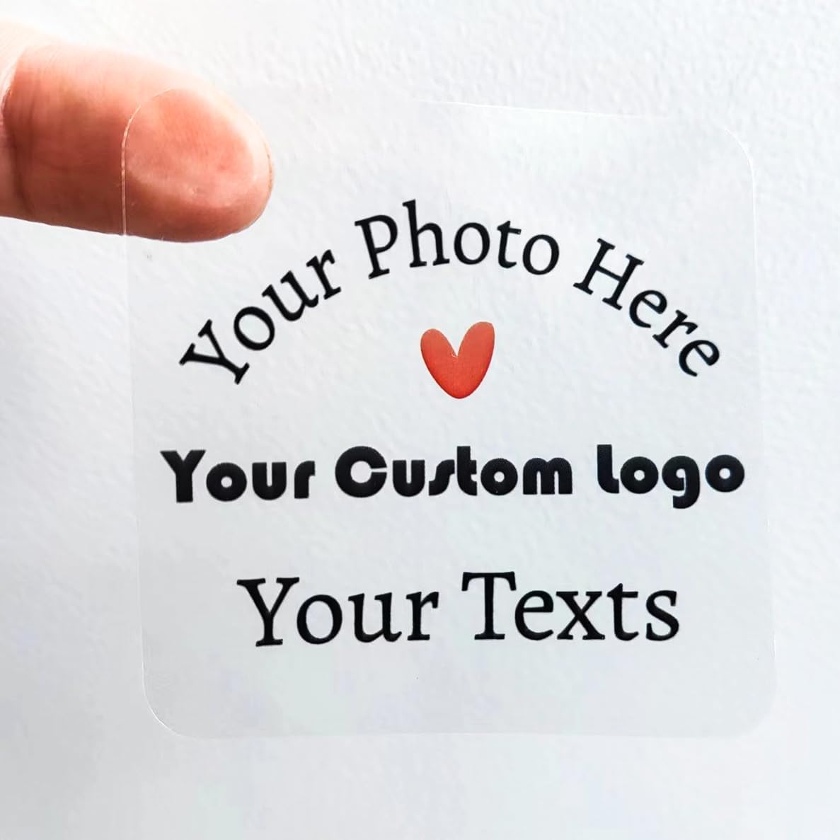 100 to 1000pcs Custom Clear Stickers Personalized Logo Labels Transparent Stickers Waterproof Rectangle, Non-Fading, Tear-Resistant, Paste on Glass, Water Bottles, Jars, Bags (Rectangle)