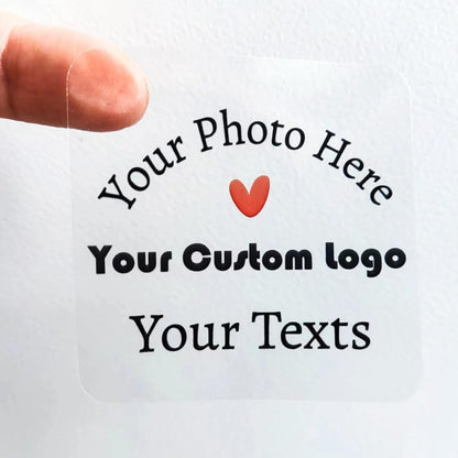 100 to 1000pcs Custom Clear Stickers Personalized Logo Labels Transparent Stickers Waterproof Rectangle, Non-Fading, Tear-Resistant, Paste on Glass, Water Bottles, Jars, Bags (Rectangle)