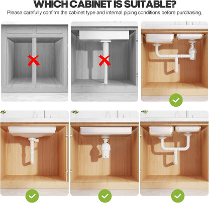 1 Pack Expandable Under Sink Organizers And Storage With Upgrade Ball-Bearing Slide Tracks,2-Tier Pull Out Under Cabinet Organizer Height Adjustable,Slide Out Under Sink Drawers-Black(Patent Pending)