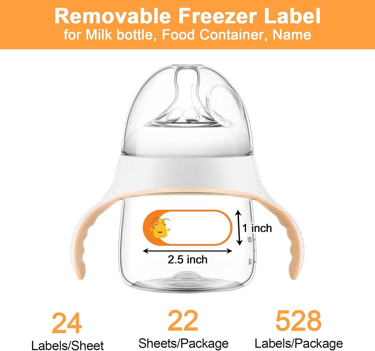 500pcs Food Labels,1 x 3 Inch Freezer Labels Removable for Food Containers, Mason Jar, Water/Oil/Tear Resistant,No Residue Food Storage Labels Perfect for Kitchen