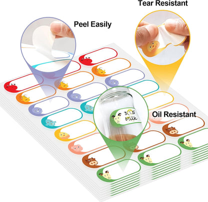 500pcs Food Labels,1 x 3 Inch Freezer Labels Removable for Food Containers, Mason Jar, Water/Oil/Tear Resistant,No Residue Food Storage Labels Perfect for Kitchen