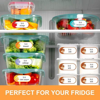 500pcs Food Labels,1 x 3 Inch Freezer Labels Removable for Food Containers, Mason Jar, Water/Oil/Tear Resistant,No Residue Food Storage Labels Perfect for Kitchen