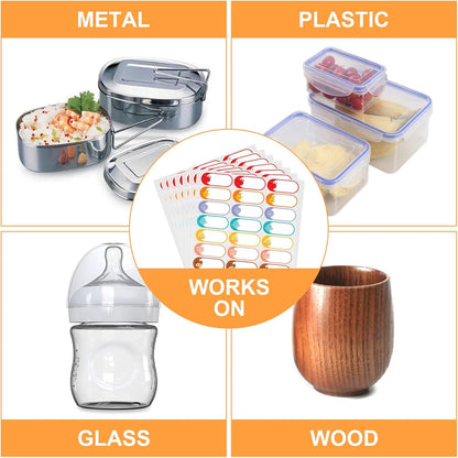 500pcs Food Labels,1 x 3 Inch Freezer Labels Removable for Food Containers, Mason Jar, Water/Oil/Tear Resistant,No Residue Food Storage Labels Perfect for Kitchen