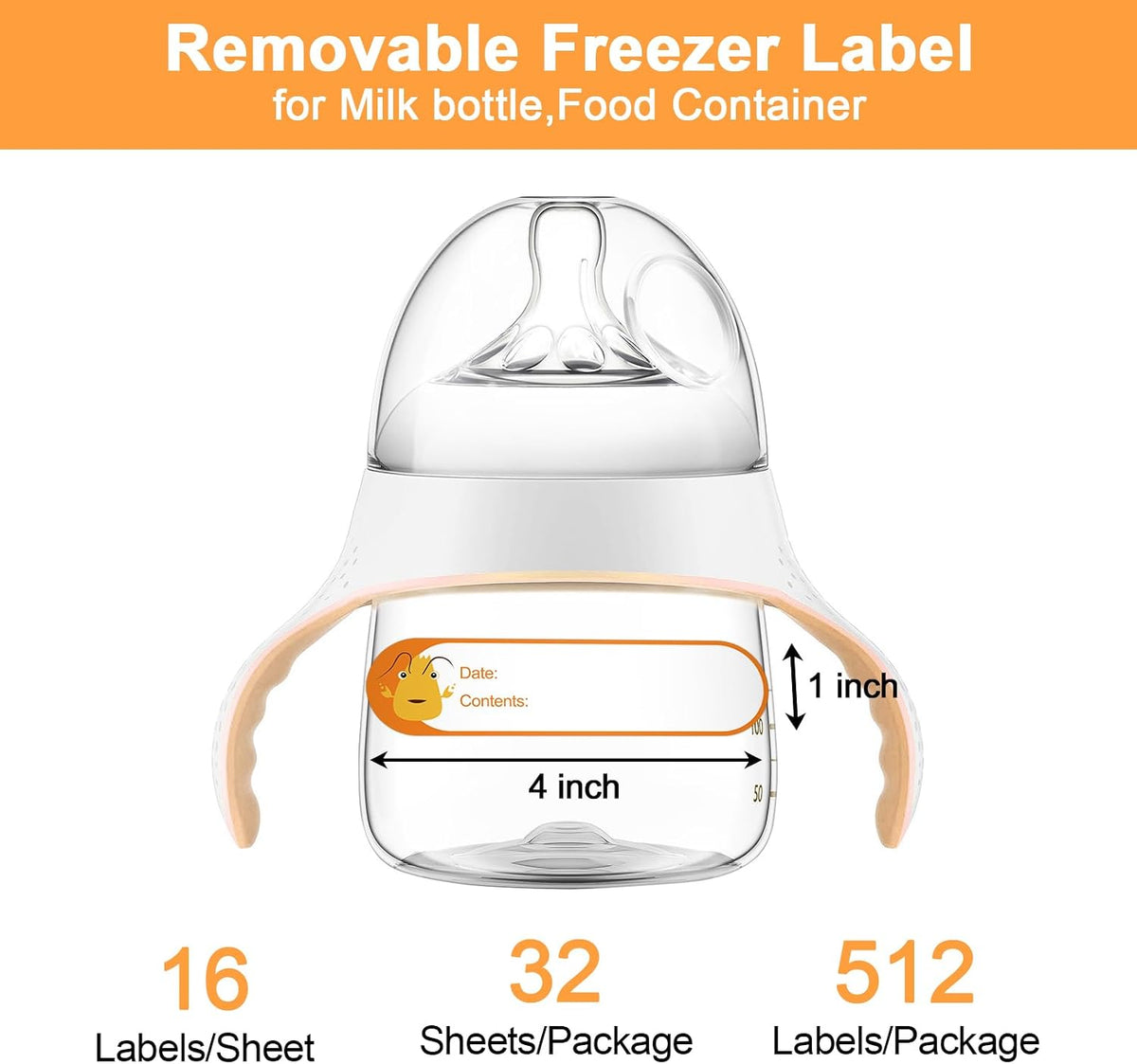 500pcs Food Labels,1 x 3 Inch Freezer Labels Removable for Food Containers, Mason Jar, Water/Oil/Tear Resistant,No Residue Food Storage Labels Perfect for Kitchen