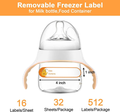 500pcs Food Labels,1 x 3 Inch Freezer Labels Removable for Food Containers, Mason Jar, Water/Oil/Tear Resistant,No Residue Food Storage Labels Perfect for Kitchen