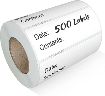 500pcs Food Labels,1 x 3 Inch Freezer Labels Removable for Food Containers, Mason Jar, Water/Oil/Tear Resistant,No Residue Food Storage Labels Perfect for Kitchen