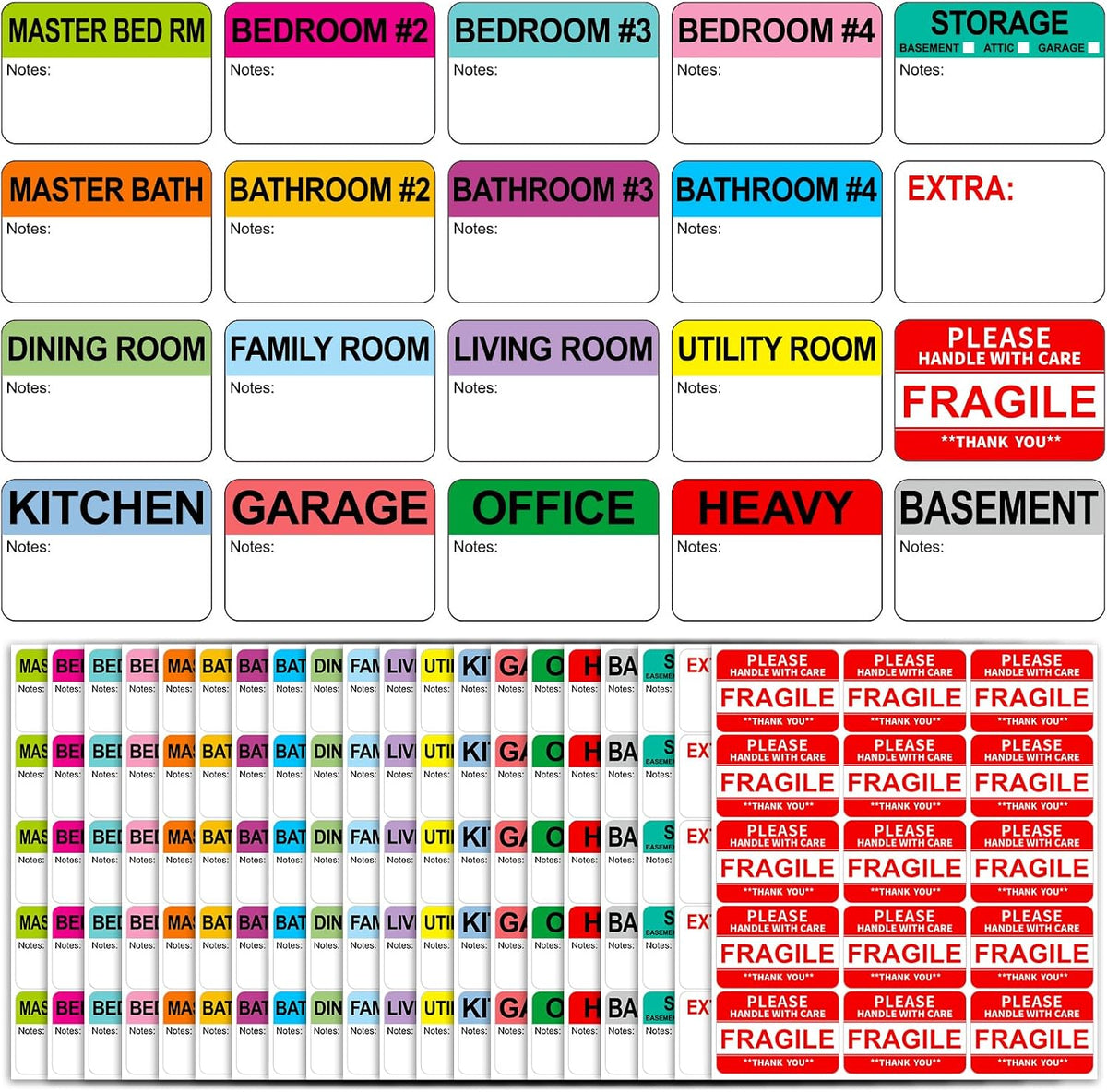 500pcs Food Labels,1 x 3 Inch Freezer Labels Removable for Food Containers, Mason Jar, Water/Oil/Tear Resistant,No Residue Food Storage Labels Perfect for Kitchen