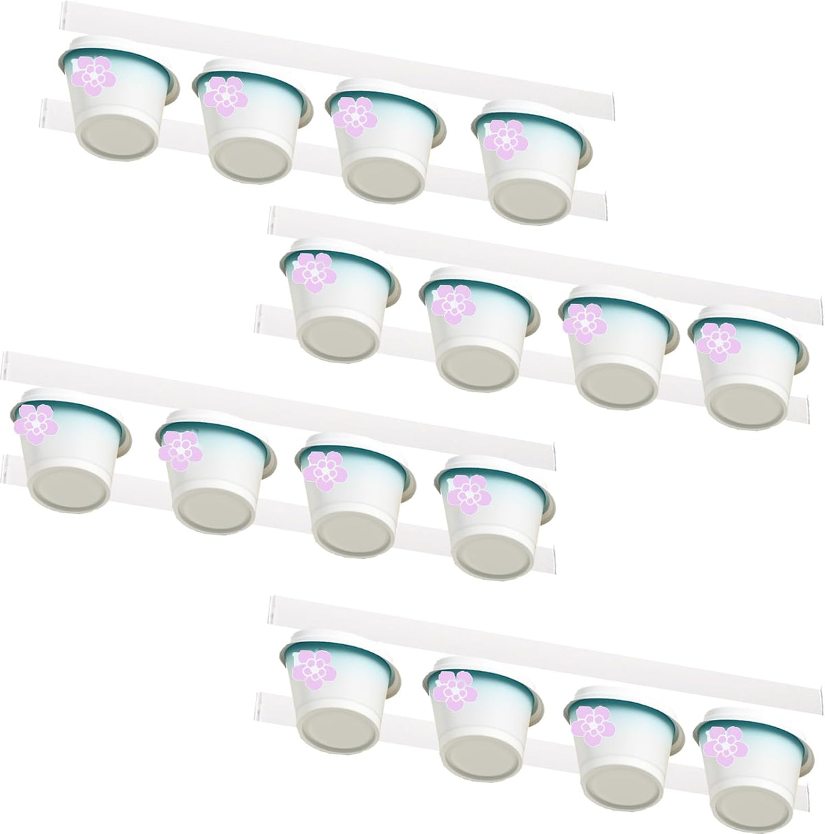 8 Pcs Yogurt Organizer for Fridge with Self-Adhesive Tapes - Space Saving, Slider Yogurt Organizer for 3.75 Inch Regular Yogurt Cups