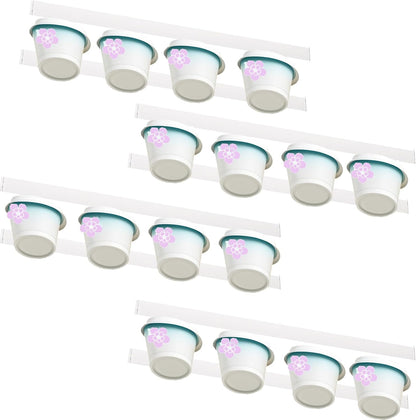 8 Pcs Yogurt Organizer for Fridge with Self-Adhesive Tapes - Space Saving, Slider Yogurt Organizer for 3.75 Inch Regular Yogurt Cups