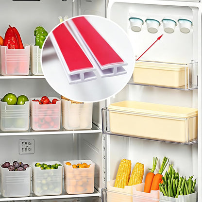 8 Pcs Yogurt Organizer for Fridge with Self-Adhesive Tapes - Space Saving, Slider Yogurt Organizer for 3.75 Inch Regular Yogurt Cups