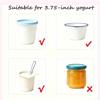 8 Pcs Yogurt Organizer for Fridge with Self-Adhesive Tapes - Space Saving, Slider Yogurt Organizer for 3.75 Inch Regular Yogurt Cups