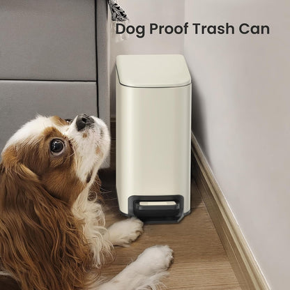 Small Bathroom Trash Can with Lid, 1.6 Gal, Soft Close, Matte Black