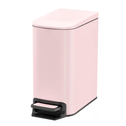 Small Bathroom Trash Can with Lid, 1.6 Gal, Soft Close, Matte Black