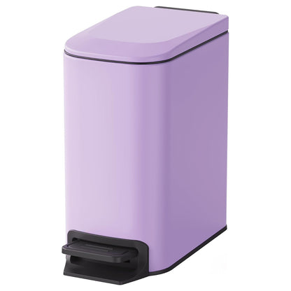 Small Bathroom Trash Can with Lid, 1.6 Gal, Soft Close, Matte Black