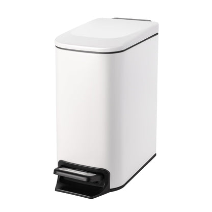 Small Bathroom Trash Can with Lid, 1.6 Gal, Soft Close, Matte Black