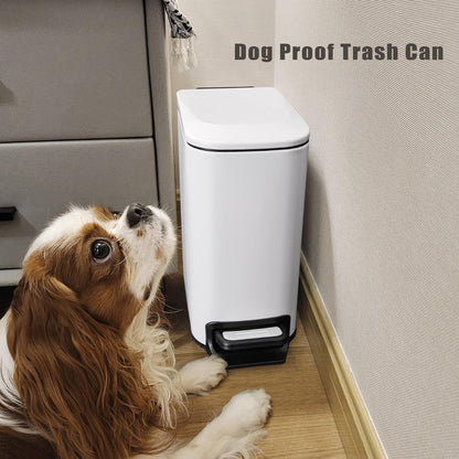 Small Bathroom Trash Can with Lid, 1.6 Gal, Soft Close, Matte Black