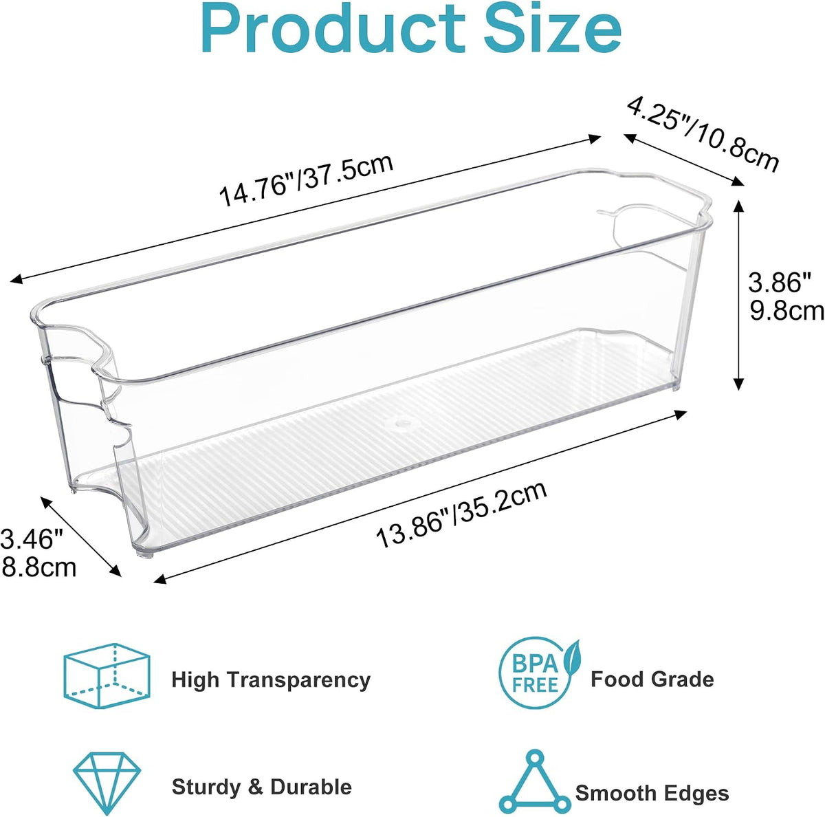 4Pcs Clear Breastmilk Storage Bags Container in Freezer Fridge | BPA-free Plastic Storage Bins, For Breast Milk Baby Pouches Formula Bottles and Yogurts, In Freezer Fridge and Pantry