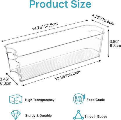 4Pcs Clear Breastmilk Storage Bags Container in Freezer Fridge | BPA-free Plastic Storage Bins, For Breast Milk Baby Pouches Formula Bottles and Yogurts, In Freezer Fridge and Pantry