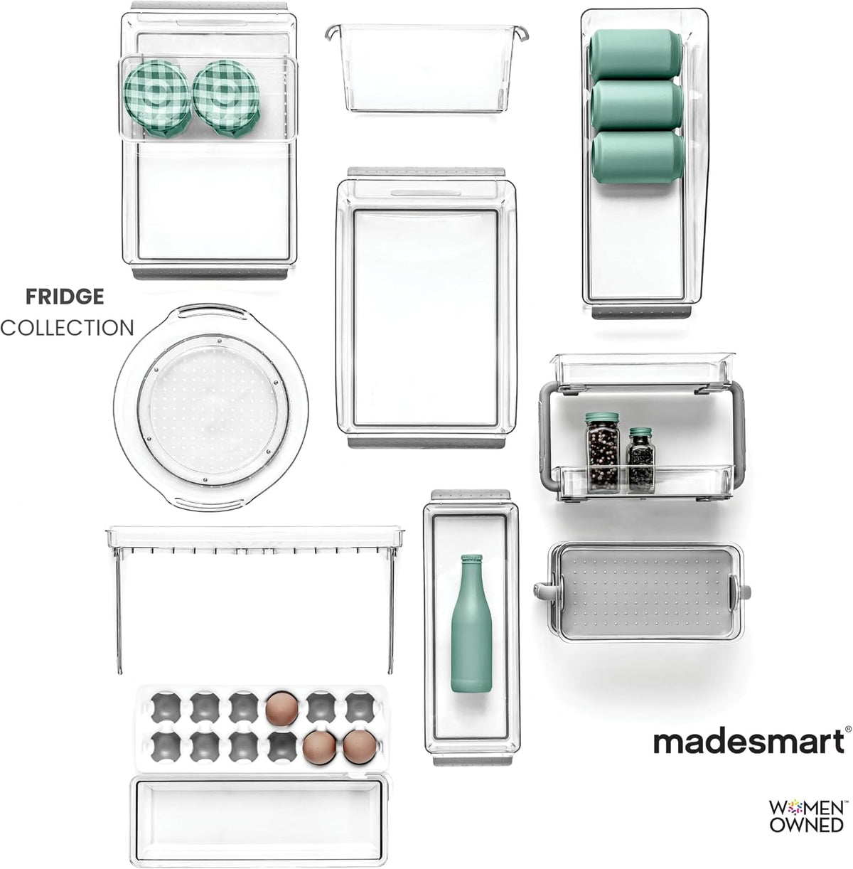 Premium Large Fridge Bin, Organizer for Produce, Cheeses, Meats & Deli Items, Dry-Erase Label Area, Multi-Purpose Fridge Storage, Soft Grip Handles, Clear