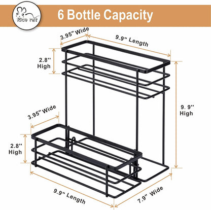 Coffee Syrup Organizer, 4 Bottle Syrup Rack Stand, 2 Tier