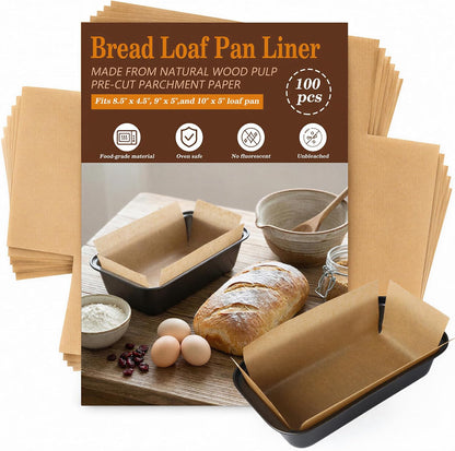 Loaf Pan Liners, 100 Pcs Loaf Pan Liners for Baking Bread 9x5 Inch
