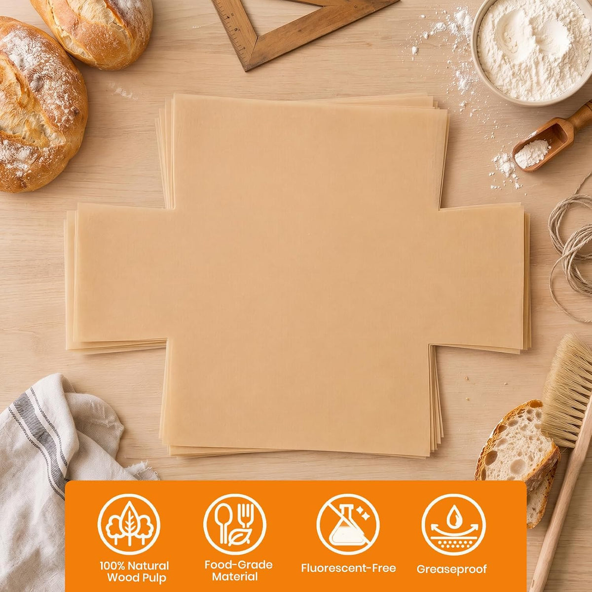 Loaf Pan Liners, 100 Pcs Loaf Pan Liners for Baking Bread 9x5 Inch