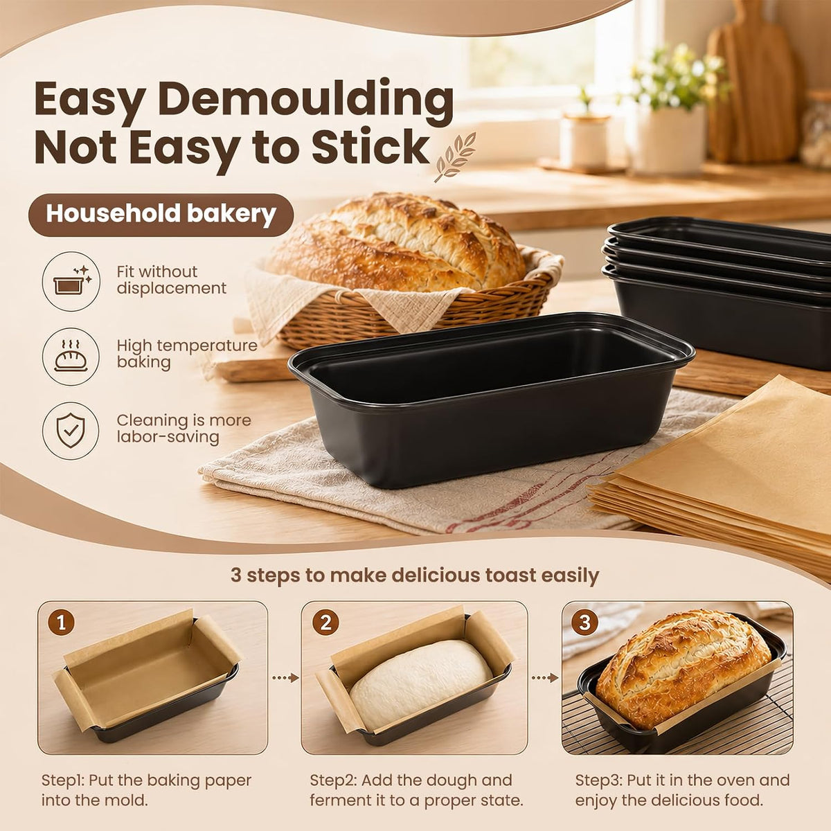 Loaf Pan Liners, 100 Pcs Loaf Pan Liners for Baking Bread 9x5 Inch