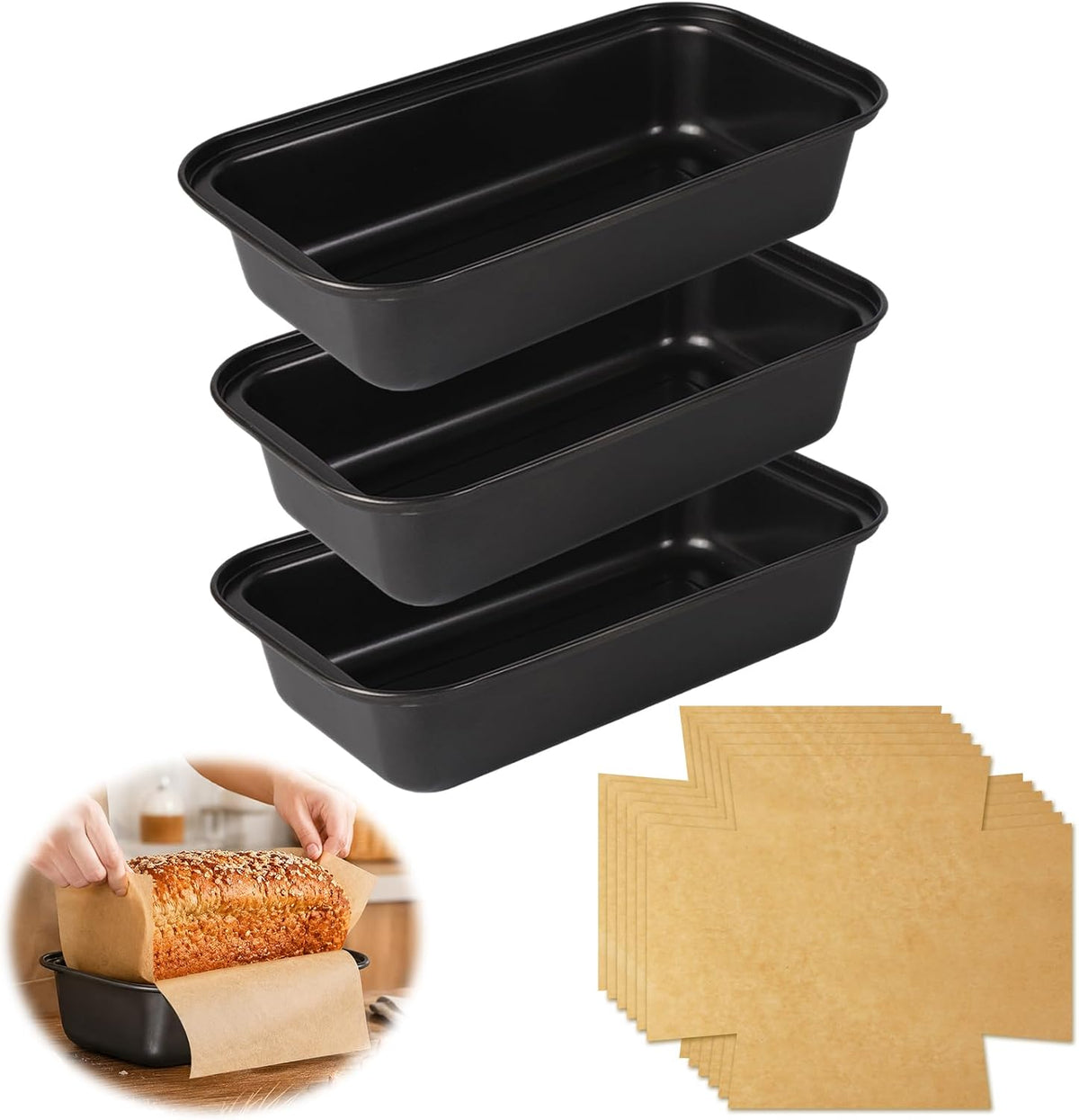 Loaf Pan Liners, 100 Pcs Loaf Pan Liners for Baking Bread 9x5 Inch