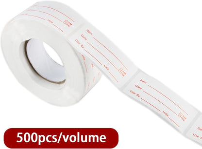 1000 PCS Food Date Labels - 2 Rolls of Write-On Stickers for Kitchen and Restaurant, Ideal for Freezer and Expiration Date Marking