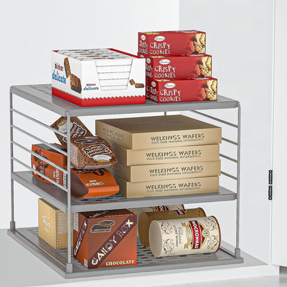 Upgraded Cabinet Organizers and Storage -Divided Compartment Holder for Plastic Bag, Wrap, Foil, Snack and Box for Kitchen and Pantry Organization and Storage, Kitchen Organization(Black)