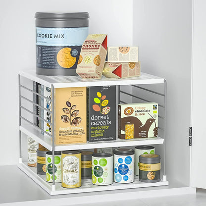 Upgraded Cabinet Organizers and Storage -Divided Compartment Holder for Plastic Bag, Wrap, Foil, Snack and Box for Kitchen and Pantry Organization and Storage, Kitchen Organization(Black)