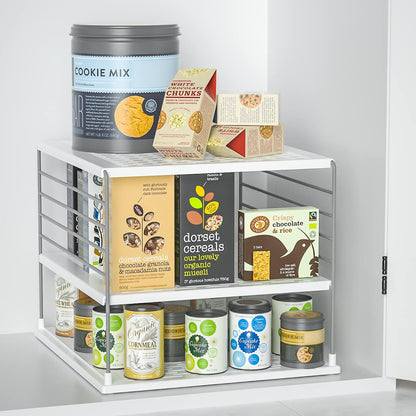 Upgraded Cabinet Organizers and Storage -Divided Compartment Holder for Plastic Bag, Wrap, Foil, Snack and Box for Kitchen and Pantry Organization and Storage, Kitchen Organization(Black)