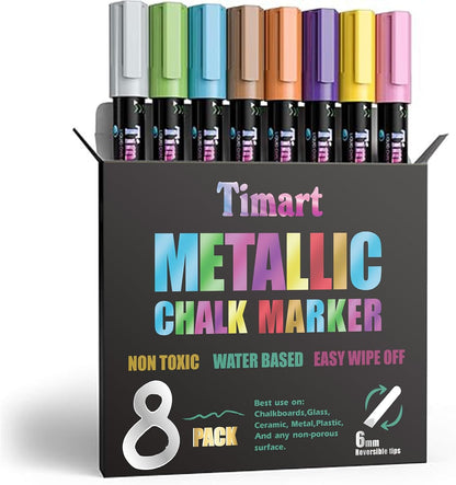 Fine Tip Chalk Markers, Liquid Chalk Pens-8 Pack, 1mm Point