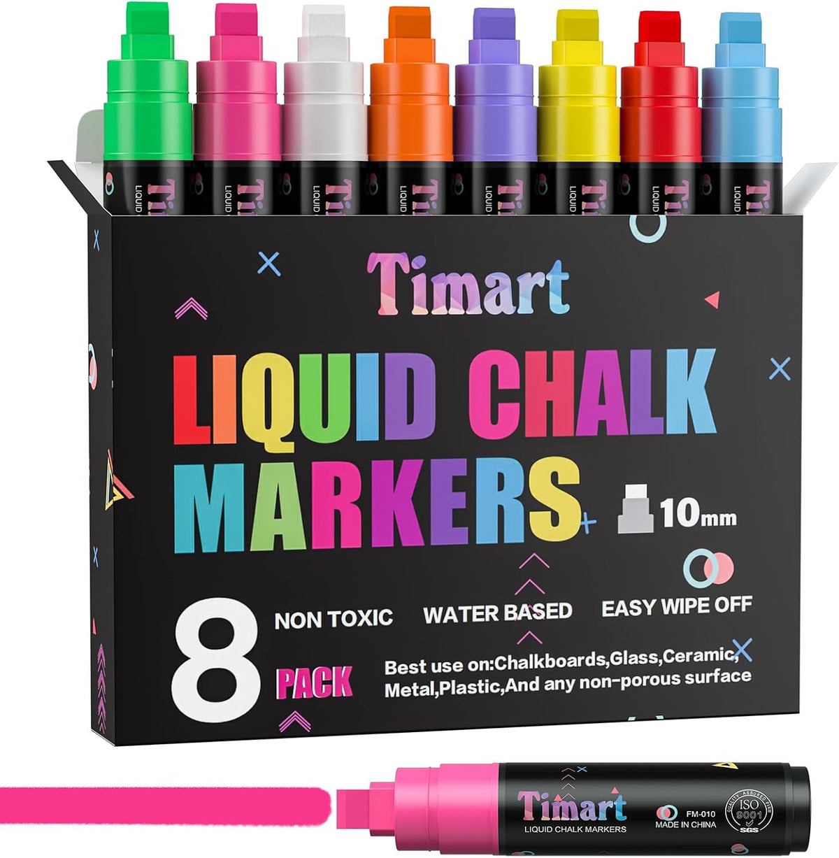 Fine Tip Chalk Markers, Liquid Chalk Pens-8 Pack, 1mm Point