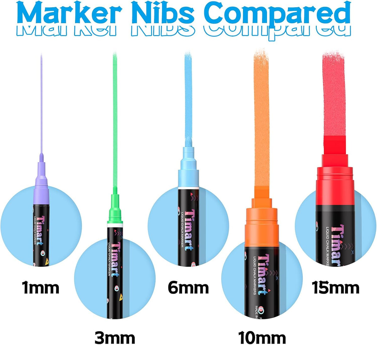 Fine Tip Chalk Markers, Liquid Chalk Pens-8 Pack, 1mm Point