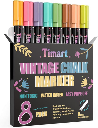 Fine Tip Chalk Markers, Liquid Chalk Pens-8 Pack, 1mm Point