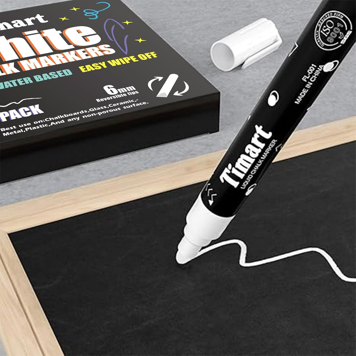 Fine Tip Chalk Markers, Liquid Chalk Pens-8 Pack, 1mm Point