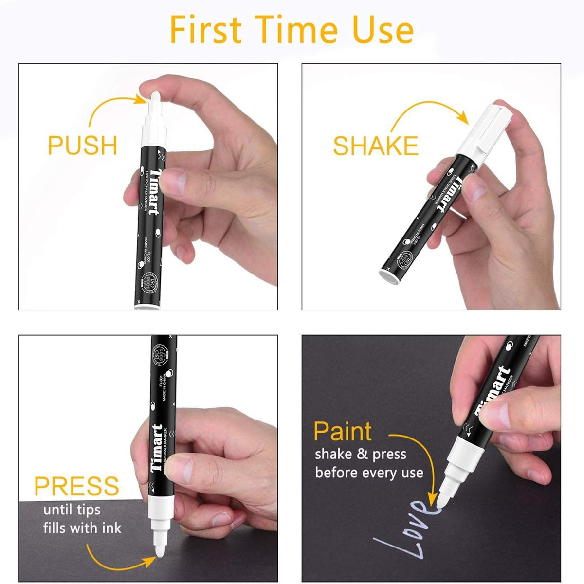 Fine Tip Chalk Markers, Liquid Chalk Pens-8 Pack, 1mm Point