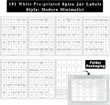 12 Pcs Glass Spice Jars with Bamboo Airtight Lids and 191 Labels - 8.5oz Small Food Storage Containers for Kitchen, Seasoning, Coffee, Herb - Spoon and Marker Included