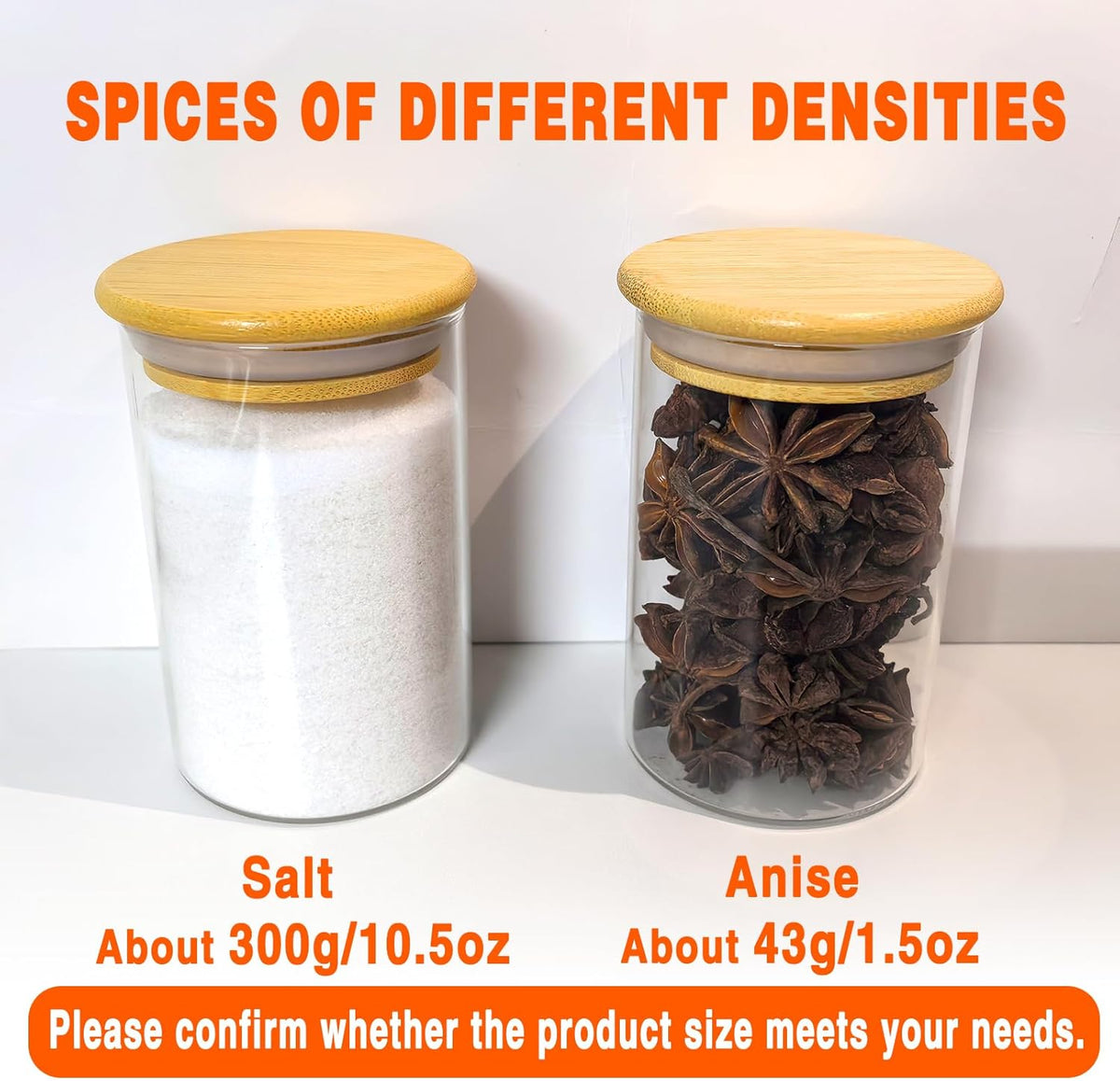 12 Pcs Glass Spice Jars with Bamboo Airtight Lids and 191 Labels - 8.5oz Small Food Storage Containers for Kitchen, Seasoning, Coffee, Herb - Spoon and Marker Included