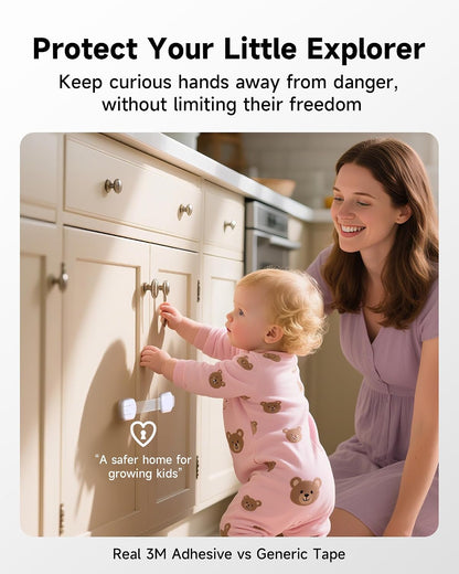 Infinno Cabinet Locks for Baby Proofing, Child Safety Latches, 12 Pack