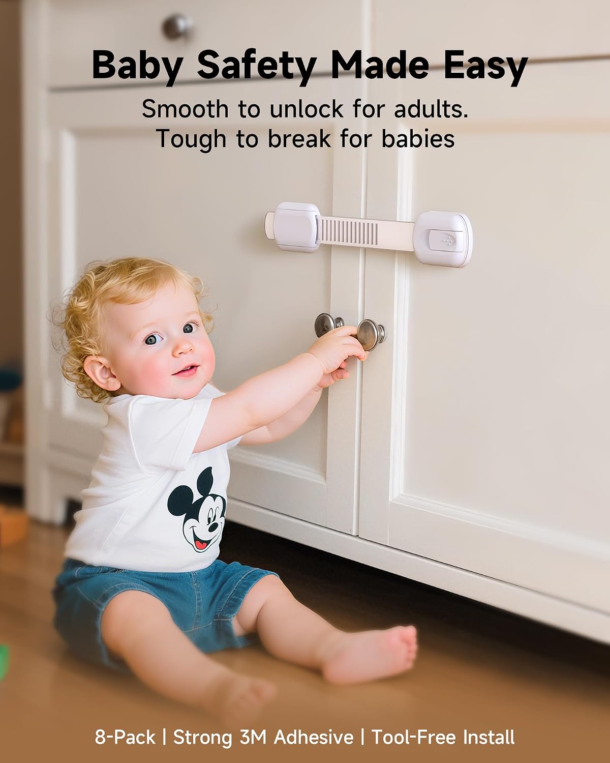 Infinno Cabinet Locks for Baby Proofing, Child Safety Latches, 12 Pack