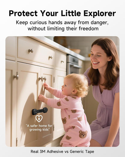 Infinno Cabinet Locks for Baby Proofing, Child Safety Latches, 12 Pack