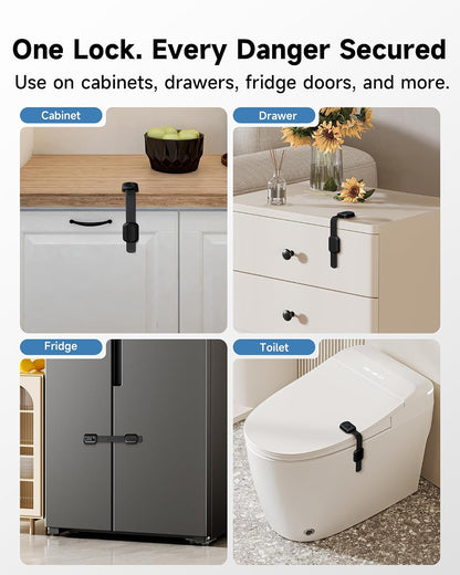 Infinno Cabinet Locks for Baby Proofing, Child Safety Latches, 12 Pack