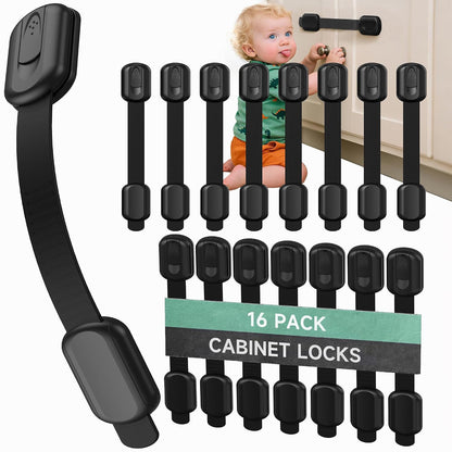 Infinno Cabinet Locks for Baby Proofing, Child Safety Latches, 12 Pack