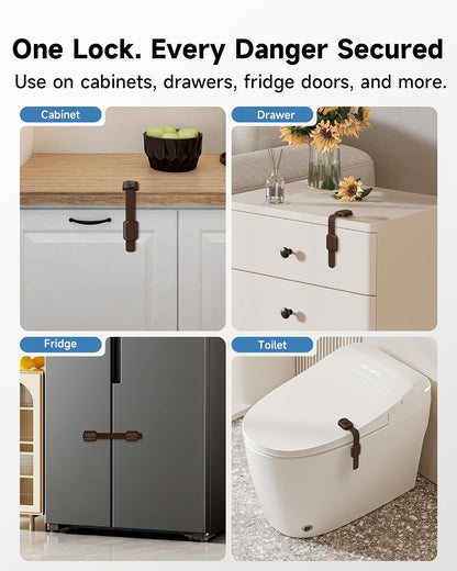 Infinno Cabinet Locks for Baby Proofing, Child Safety Latches, 12 Pack