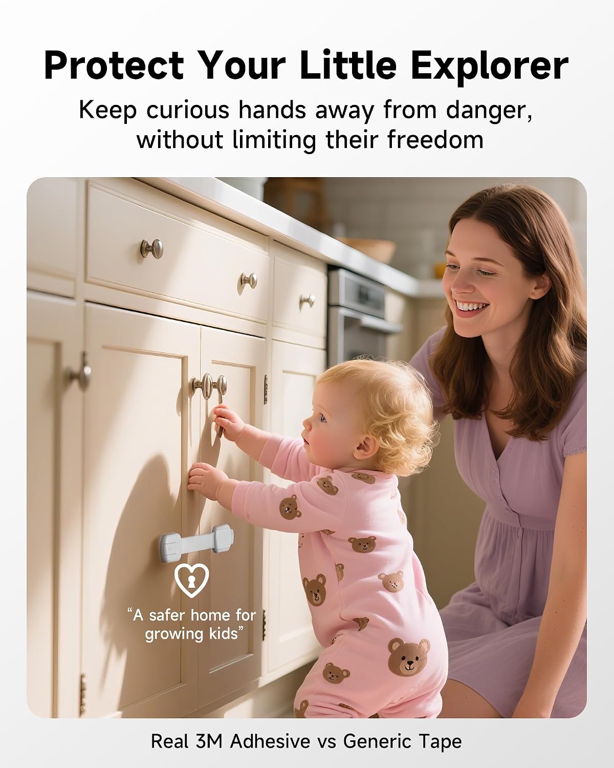 Infinno Cabinet Locks for Baby Proofing, Child Safety Latches, 12 Pack